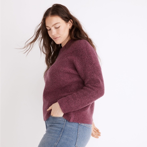 Madewell Belfiore Ribbed Pullover Sweater Wool and Camel Hair Sweater - Picture 3 of 8